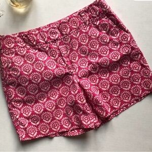 LOFT Pink Floral Print Bermuda Shorts